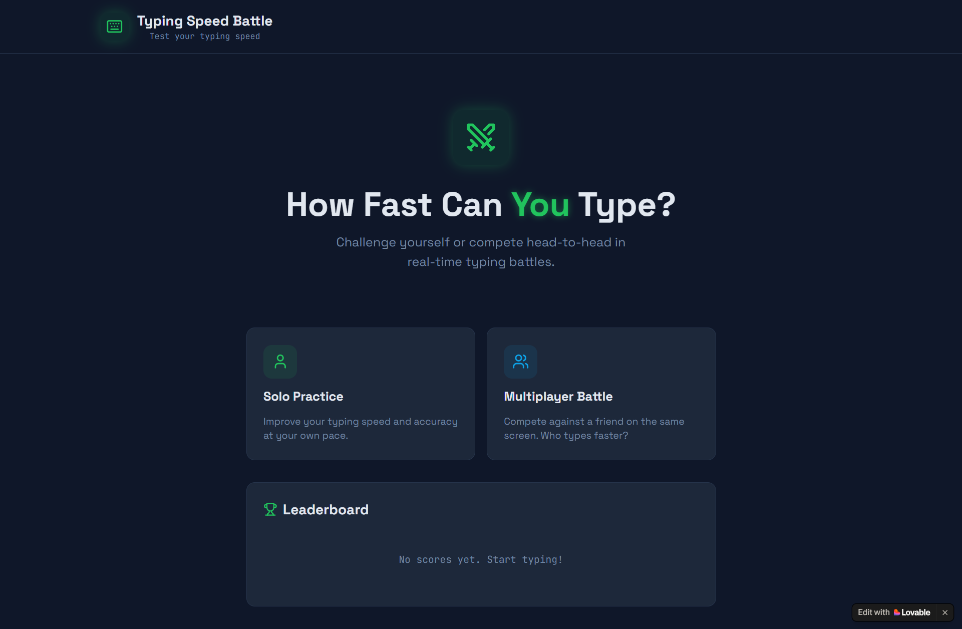 Typing Race Experience
