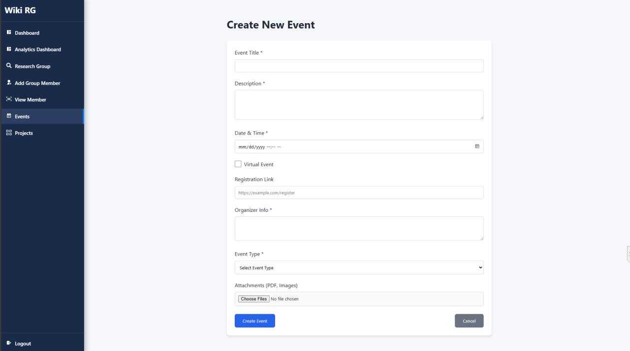 Event Creation Module