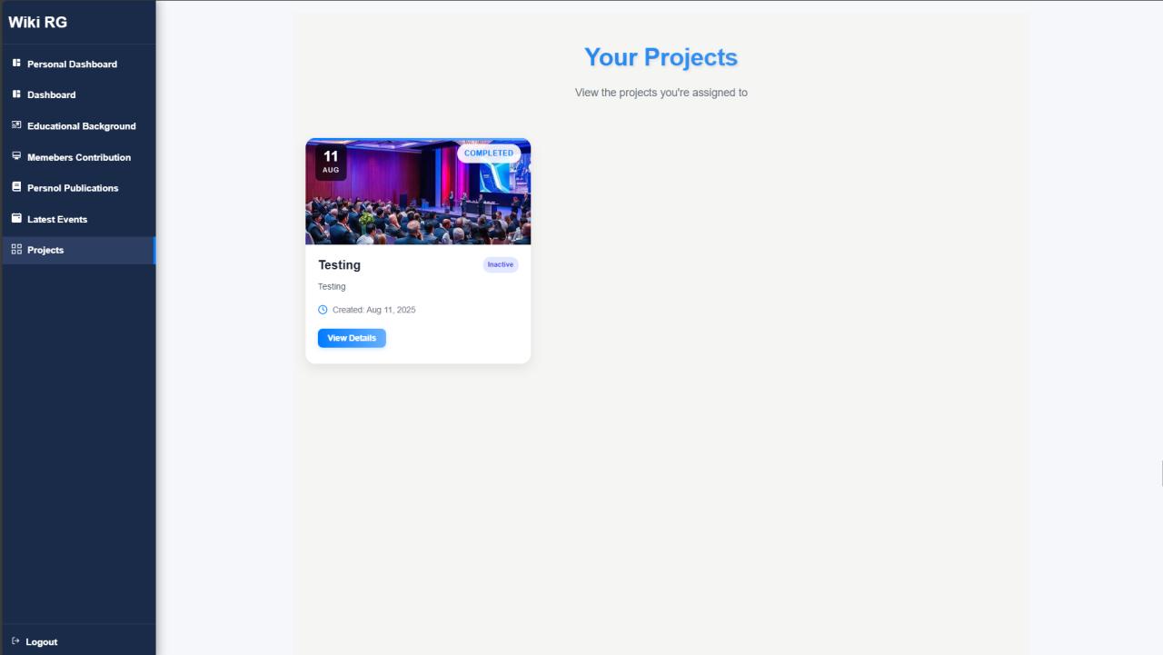 Project Tracking Panel